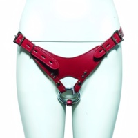 Dispositivo de Fijación Multifuncional Ajustable de Cuero para Ropa Interior, con Bloqueo de Falsa Virginidad y Ovótono Vibrador, para Uso SM
