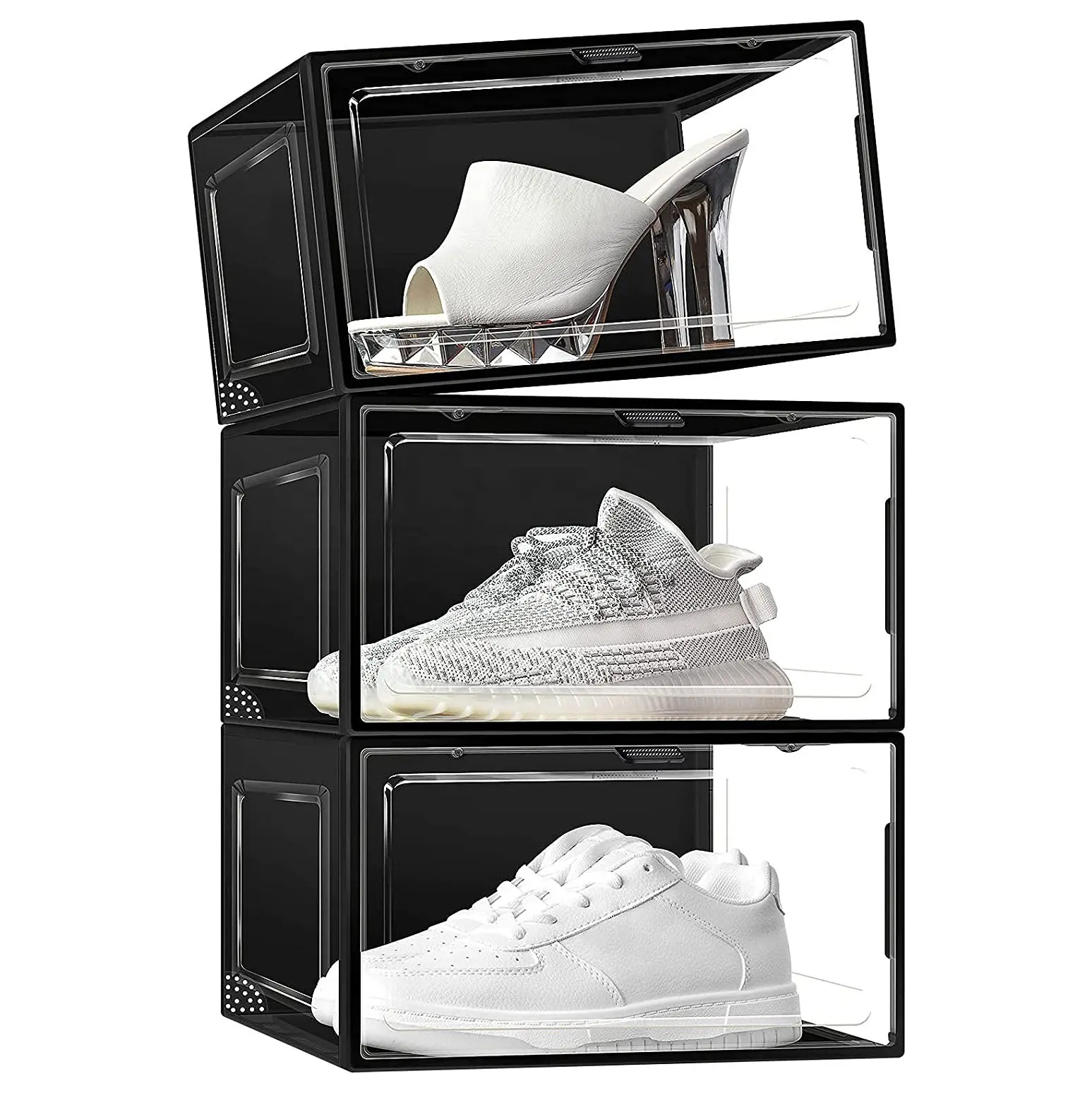 Side Mở Rõ Ràng Trong Suốt Sneaker Thùng Tùy Chỉnh Jordan Nhựa Stackable Hiển Thị Giày Trường Hợp Lưu Trữ Box Thùng Giày Trường Hợp Acrylic