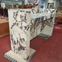Comptoir de réception de bureau minimaliste et élégant en marbre, bureau en pierre naturelle sur mesure pour hôtel et lieu de travail