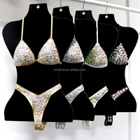 B100 deux pièces Sexy Exotic Dancewear étincelant charmant strass Costume pour scène Performance Wear
