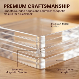 Aimant de réfrigérateur personnalisable en acrylique, surface lisse aux coins arrondis, aimant photo pour décoration intérieure, cadeau. - Product Image 4