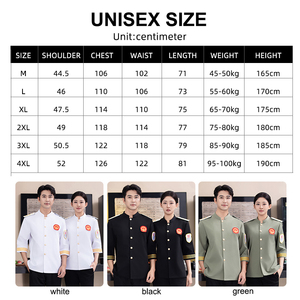 Nueva ropa <span class=keywords><strong>de</strong></span> trabajo para chef <span class=keywords><strong>de</strong></span> hotel con mangas tres cuartos, uniforme <span class=keywords><strong>de</strong></span> catering ampliado, personalizable con mangas cortas. - Product Image 3