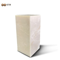 Socle en onyx Socle en pierre naturelle à base de cube Taille de table sur pied Socle de table en onyx blanc rétro-éclairé personnalisé