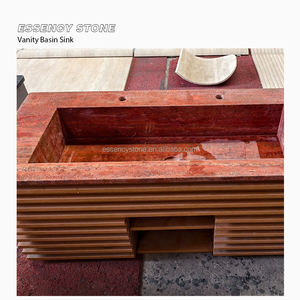 <span class=keywords><strong>Lavabo</strong></span> <span class=keywords><strong>de</strong></span> tocador <span class=keywords><strong>de</strong></span> baño integrado <span class=keywords><strong>de</strong></span> piedra <span class=keywords><strong>de</strong></span> mármol travertino rojo Rosso moderno, <span class=keywords><strong>lavabo</strong></span> a medida Natural con características <span class=keywords><strong>de</strong></span> potencia para la habitación - Product Image 1