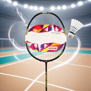 Raket Badminton serat karbon 2025 profesional, untuk turnamen pemain tegangan tinggi senar dengan desain ringan - Product Image 1
