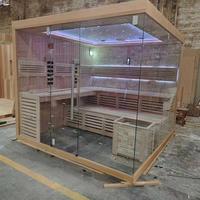 Ruang Sauna Uap Basah & Kering Modern Chorus dengan Pemanas Batu Vulkanik untuk Salon Kecantikan, Vila, Kayu Solid Buatan Tangan
