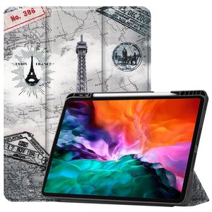 Nouveau étui pour tablette en cuir PU pour <span class=keywords><strong>iPad</strong></span> <span class=keywords><strong>Pro</strong></span> 12.9 <span class=keywords><strong>2022</strong></span> / 2021 <span class=keywords><strong>dessin</strong></span> coloré étui antichoc en TPU à rabat horizontal - Product Image 1