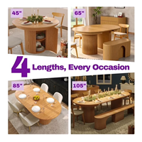 Table à manger moderne de luxe, design rétractable et pliable, fonctionnalités de négociation adaptées, en bois massif pour appartement
