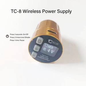 แหล่งจ่ายไฟไร้สายสำหรับเครื่องสัก 1700mAh แบตเตอรี่ลิเธียม ตัวเครื่องอะลูมิเนียมอัลลอยด์ขนาดเล็ก สำหรับช่างสักมืออาชีพ ใช้ในสตูดิโอ - Product Image 5