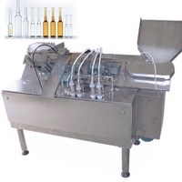 Machine de remplissage et de scellage automatique électrique pour ampoules injectables en verre de 2 ml, pour produits chimiques médicaux liquides, avec quatre buses et moteur en acier inoxydable