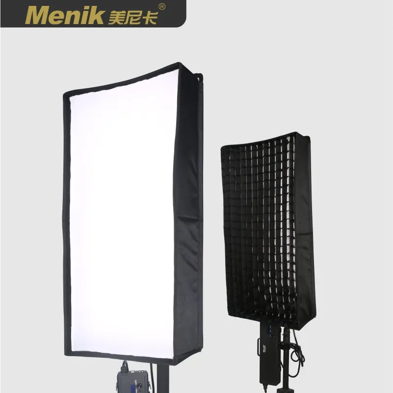 Menik luz de fotografia profissional, luz de led flexível com controle por aplicativo 300w alta cri bi-color