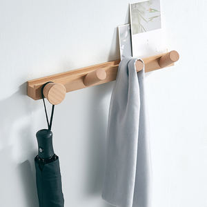 Hook Wood Hooks Wooden Hanger Wall Mounted Hook Rack Wood Coat Hook Cloths Hooks With Storage Function 40cm Coat Rack