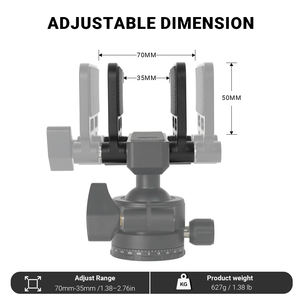 משענת חצובה מאלומיניום עם מתאם Arca-Swiss - ראש הרכבה לאקדח/רובה, חורי בורג 1/4 אינץ' ו-3/8 אינץ' - Product Image 6