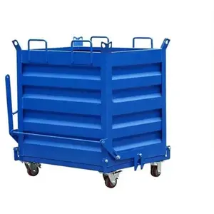 Cassonetto per cassonetto autodumping con scatola di trasporto in metallo resistente personalizzabile per attrezzature per la movimentazione di materiale di raccolta rifiuti di rottami