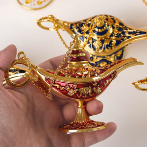 Aladdin Genie Đèn Ma Thuật Cổ Điển Mini Brass Đèn Có Mong Muốn Ánh Sáng Cổ Điển Trang Phục Đạo Cụ Bàn Trang Trí Ả Rập Đảng Trang Trí Nội Thất - Product Image 3