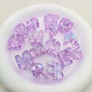 Rainbow Light Clear Alphabet <strong>Beads</strong> UV Coated Acrylic 26 Letters <strong>Large</strong> Through Hole for DIY Phone Strap <strong>Bracelet</strong> - Product Image 6