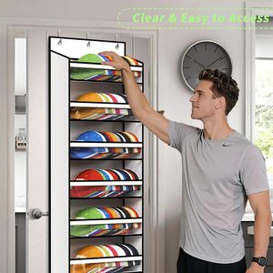 8 Tier Over The Door Hat Rack For Baseball Caps Holds Up To 120 Caps Large Capacity Hanging Storage Organizer <b>White</b> - Product Image 6