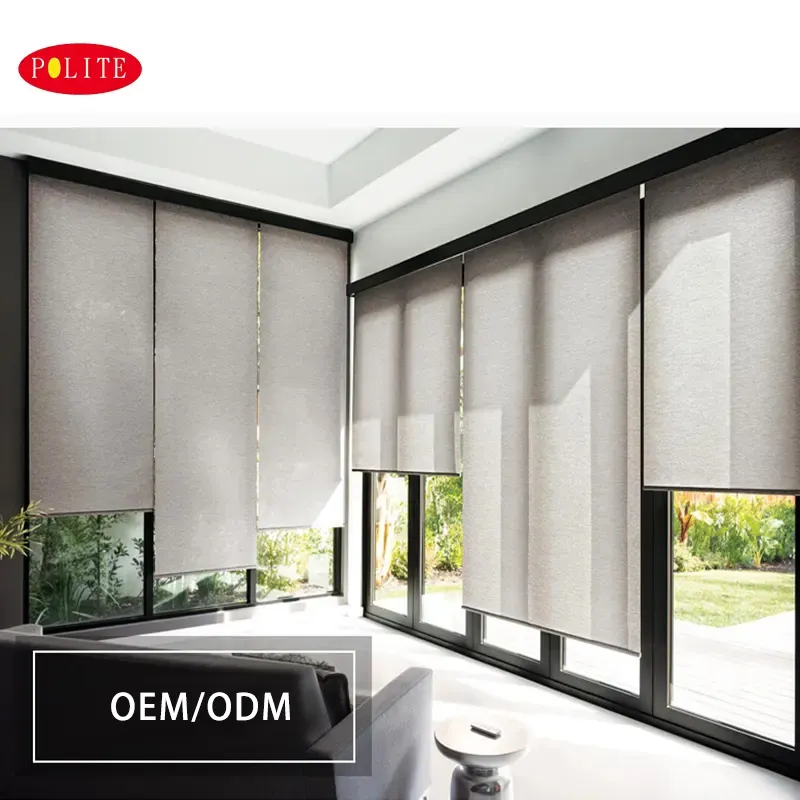 Indoor Smart Electric Blackout Window Motorized Roller Blinds Smart Home Shades For Windows