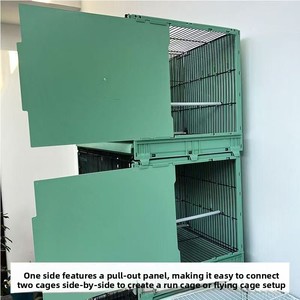 Lồng chim kim loại xếp chồng được để nhân giống - Lồng chim vẹt lớn, chắc chắn với khay có thể tháo rời, dành cho chim chiền chiện, chim tình yêu - Product Image 4