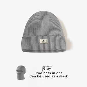 <span class=keywords><strong>Cagoule</strong></span> d'hiver pour hommes femmes Cache-cou coupe-vent à double usage Trendy Versatile Knitted Hat - Product Image 3