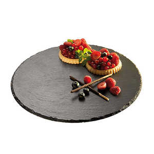 Materiales naturales saludables, bistec negro hecho a mano, borde cortado, pizarra, restaurante, clasificación, <span class=keywords><strong>Sushi</strong></span>, pizarra, plato de cena, manteles individuales - Product Image 5