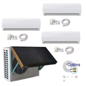 Buen Precio, Inversor de Corriente Continua, Tri-Zona 12000+12000+12000, Multi 22 SEER, Mini Split sin Ductos, Bomba de Calor Eléctrica de Aire Acondicionado para Uso en Habitaciones de Hotel - Product Image 4