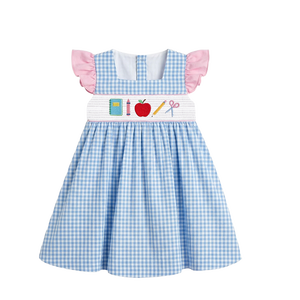 Vestidos de Verano para Niñas, 100% Algodón, con Mangas con Volantes y Bordado, Estilo Smocked, Cumplen con la Normativa CPSIA, Personalizables al por Mayor, Marca Puresun - Product Image 3