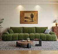Canapé modulaire en chenille Green Cloud, canapé capitonné avec accoudoirs réglables, vente en gros directe d'usine