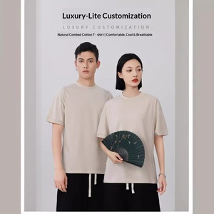 T-shirt unisexe tendance en coton, coupe oversize, épaules tombantes, col rond, manches courtes, avec logo imprimé et broderie personnalisée – Collection Classique - Product Image 2