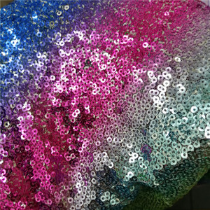 Chất Lượng Cao Sang Trọng May Tùy Chỉnh In Cầu Vồng Sequin Vải Polyester Đan Lưới Cho Ăn Mặc Sequin Thêu Vải - Product Image 6