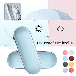 미니 접이식 휴대용 태양 및 비 UV 보호 소형 경량 포켓 우산 (케이스 포함) - Product Image 2