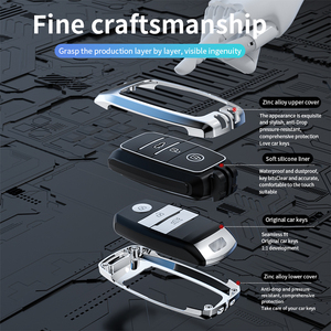 Étui à clés de voiture en alliage de Zinc pour <span class=keywords><strong>Kia</strong></span> Sportage 2023 2024 Ray Sorento Soul Telluride Cerato 2020 K5 K8 <span class=keywords><strong>2022</strong></span> accessoires Auto sans clé - Product Image 4