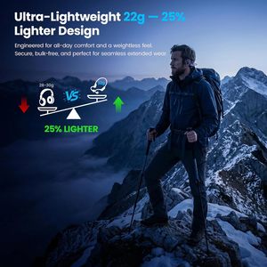 Écouteurs à conduction osseuse HKHB pour le sport sans fil 5.4, oreille ouverte, étanches IP55, autonomie 10H, portée 10M, transducteur unique - Product Image 5