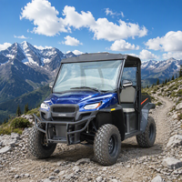 Véhicule agricole tout terrain électrique 72V UTV 4x4 avec benne basculante, cabine entièrement fermée, côte à côte pour adultes