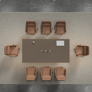 โต๊ะประชุมไม้ทรงสี่เหลี่ยมผืนผ้าแบบเรียบง่าย โต๊ะเจรจาสำหรับหลายคน โต๊ะประชุมในห้องประชุม - Product Image 5