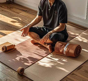 Atacado de Fábrica, Produtos de Cortiça Personalizáveis em Tamanho e Padrão, Tapete de Yoga de Cortiça Natural Personalizado, Conjunto Ecológico - Product Image 3