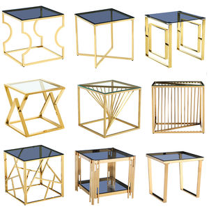 Tavolino Laterale di <span class=keywords><strong>Design</strong></span> Nordico, Lussuoso <span class=keywords><strong>Tavolo</strong></span> <span class=keywords><strong>Rotondo</strong></span>/Diamante in Metallo e <span class=keywords><strong>Vetro</strong></span> con Base Oro/Argento, Arredamento Interno - Product Image 5