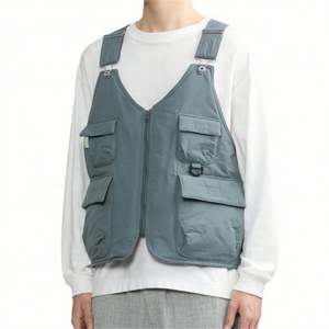 Nueva llegada de diseño personalizado sin mangas múltiples bolsillos primavera hombres acolchado utilidad chaleco chaqueta - Product Image 1