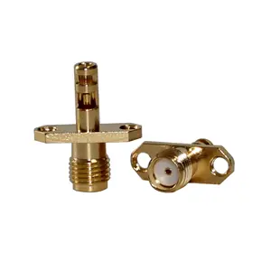 Hot Selling SMA-KF178 2 Hole Flange Gold-Plated SMA RF Coaxial Connector For RG178 Wire