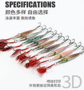 Esca da pesca in metallo universale 3D Eyes jigging Hard calamid esche Wobblers attrezzatura da pesca realistica all'aperto Crankbait - Product Image 6