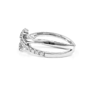 Hong Kong Offre Spéciale bonne qualité bijoux fins 18k or blanc massif véritable diamant naturel rangée torsadé bagues de mariage pour les femmes - Product Image 3