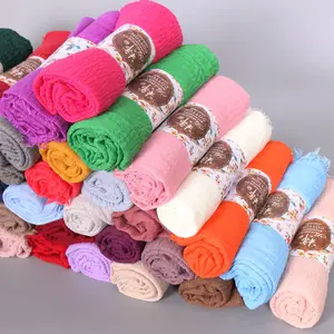 Cachecol plissado de algodão hijab, 81 cores, para mulheres musculinas oração khimar hijab