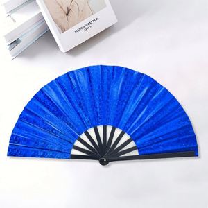 Regalos de Verano, Abanicos Plegables de Plástico Satinado Personalizados de 33 cm con Diseño de Música Rave Arcoíris y Logotipo Personalizado - Product Image 2