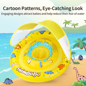 Zwembobo Baby Zwembad Opblaasbare Kap Zonwering PVC Verstelbare Veiligheidszitje 6-24 Maanden Jongens Meisjes - Product Image 4