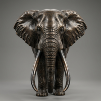 Sculpture d'éléphant en bronze grandeur nature, statue d'éléphant africain en bronze avec peau froissée détaillée pour hall d'hôtel ou espace public