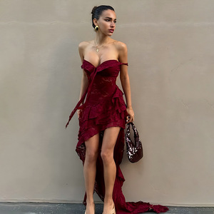 Vestido Largo de Verano para Mujer, Estilo Europeo Americano, Sexy, de Encaje Transparente, con Espalda Descubierta, sin Tirantes, para la Noche - Product Image 2