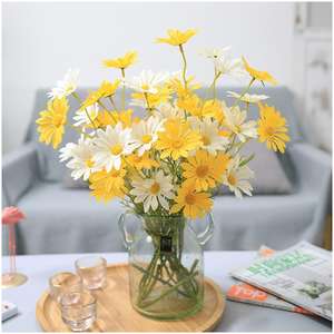 Fleurs artificielles de la jungle, hyper réalistes, décoratives, couronnes, bouquet blanc, fleurs artificielles pour cimetières, tulipes - Product Image 1