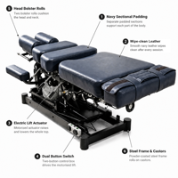 Table de massage électrique inclinable robuste et amovible avec mécanisme de descente pour clinique médicale, hôpital, salle de sport