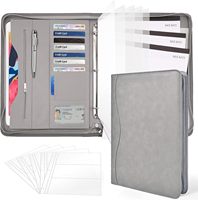 Portefeuille d'affaires Padfolio dossier avec fermeture éclair, conférence réunion exécutif fichier organisateur de documents juridiques logo en relief personnalisé