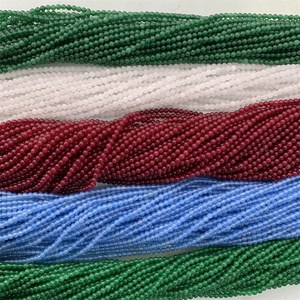 Hui Rui 4 mmmm8mm perline di pietra color smeraldo tinta tinto in rubino tinto e smeraldo per la creazione di gioielli - Product Image 2